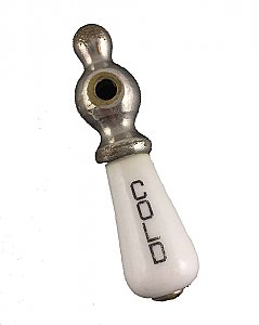 Antique "Cold" Porcelain and Nickel Faucet Lever Handle