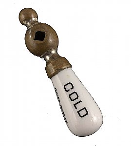 Antique "Cold" Porcelain and Nickel Faucet Lever Handle