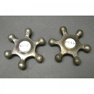 Antique Nickel Plated 6-Point Cross Handles