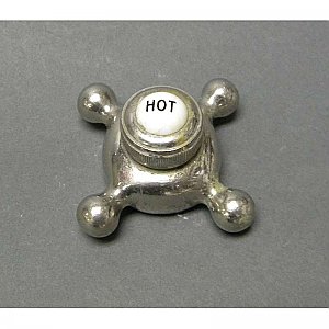 Antique Nickel "Hot" Cross Handle with Button