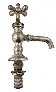 Antique P.B. & P. Mfg Co. Nickel Plated Lavatory Sink Deck Mounted Water Tap