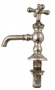 Antique P.B. & P. Mfg Co. Nickel Plated Lavatory Sink Deck Mounted Water Tap
