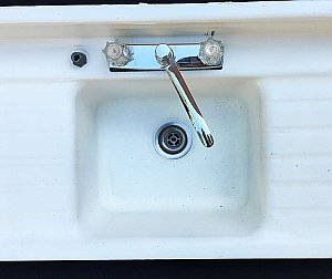 Antique Cast Iron Double Drainboard Kitchen Sink