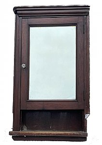 Antique Large Fir Recessed Medicine or Wall Cabinet