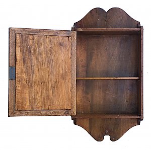 Antique Walnut with Oak Door Surface Mount Medicine Cabinet