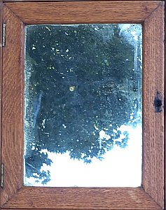 Antique Walnut with Oak Door Surface Mount Medicine Cabinet