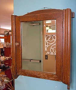 Antique Oak Surface Mounted Medicine Cabinet