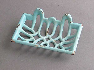 Blue Enameled Soap Dish