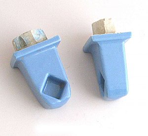 Blue towel bar ends