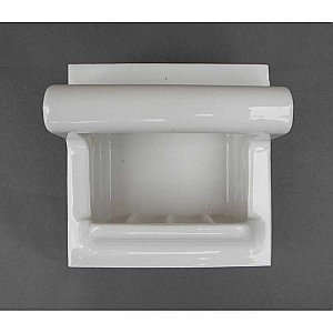 Antique Porcelain "Biltin" 6" x 6" Soap Niche with Grab Bar