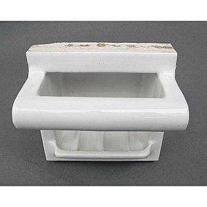 Antique Porcelain "Biltin" 6" x 6" Soap Niche with Grab Bar