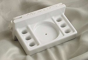 Antique Tiled In Cup & Toothbrush Holder