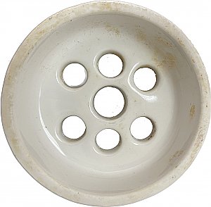 Antique Porcelain Tub Drain Overflow Cover - Circa 1920