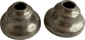 Antique Nickel Plated Heavy Cast Brass Plumbing Escutcheon Pair