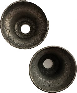 Antique Nickel Plated Heavy Cast Brass Plumbing Escutcheon Pair