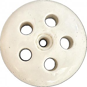 Antique Porcelain Tub Drain Overflow Cover - Circa 1920