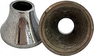 Antique Chrome Plated Heavy Cast Brass Plumbing Escutcheon Pair