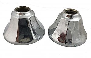 Antique Pair of Octagonal Chrome Plumbing Escutcheons
