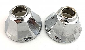 Antique Pair of Octagonal Chrome Plumbing Escutcheons