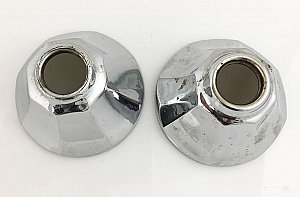 Antique Pair of Octagonal Chrome Plumbing Escutcheons