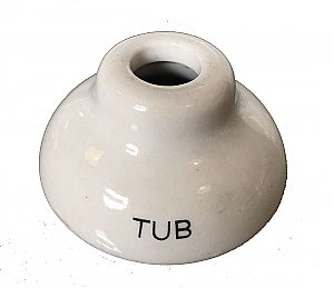 Antique Porcelain Plumbing Escutcheon - Tub & Shower