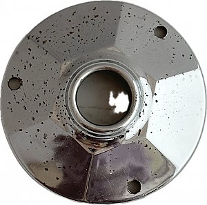 Antique Chrome Plated Plumbing Escutcheon Pair