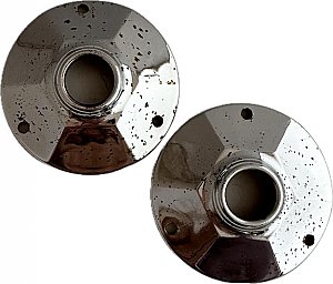 Antique Chrome Plated Plumbing Escutcheon Pair