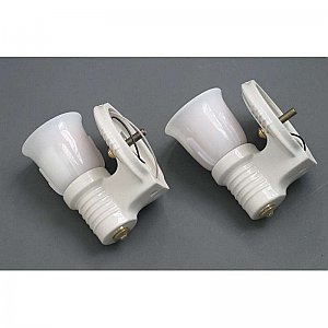 Pair of Antique Porcelain Wall Sconces with Shades
