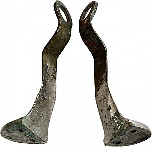 Antique Cast Offset Sink Bracket Support Pair - Nickel