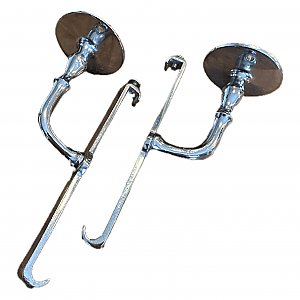Antique Chrome Bath Shelf Bracket Pair - Circa 1940
