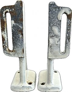 Antique Cast Iron Enameled Sink Bracket Support Pair