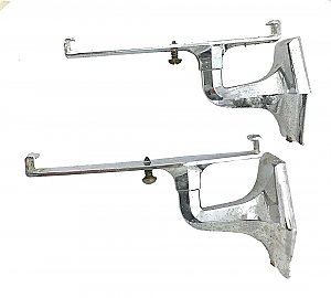 Antique Diecast Zinc Chrome Plated Bath Shelf Bracket Pair Circa 1930