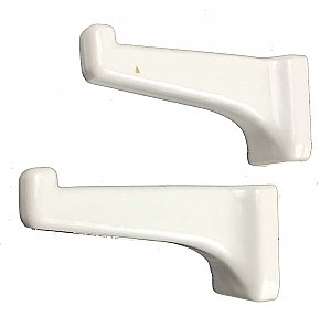Antique White Porcelain Bath Shelf Bracket Pair Circa 1920