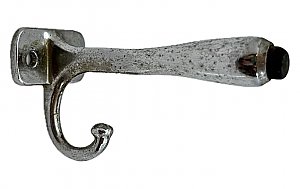 Antique Chrome Door Stop with Hook
