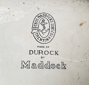 Antique Thomas Maddock's Madbury Vitreous China Peg Leg Sink - Circa 1916