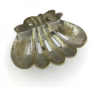 Antique Nickel Plated Wall-Mounted Art Deco Shell Soap Dish