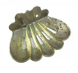 Antique Nickel Plated Wall-Mounted Art Deco Shell Soap Dish