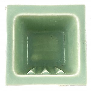Antique "Mosaic Tile Co." Sea Spray Green Tile-In Ceramic Bathroom Soap Niche or Dish - Circa 1920