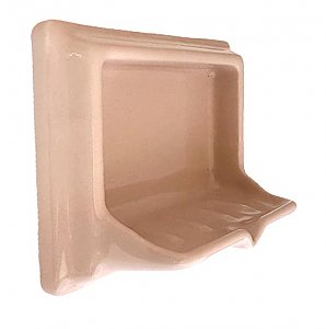 Antique American Olean Tile Co. "Blush Pink" Tiled-In Soap Dish  - Circa 1970