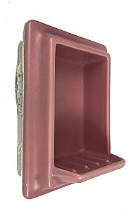 Antique Dark Pink (Kohler Wild Rose) Porcelain Tiled-In Soap Dish