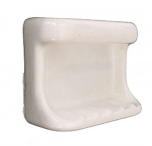 Antique White Ceramic Tile-In Soap Dish With Grab Bar