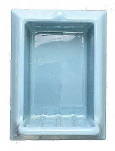 Antique Blue (Kohler - Heron Blue) Fairfacts "Biltin" Porcelain Subway Tile-In Soap Dish