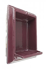 Antique Burgundy (American Standard - Tang Red) Porcelain Tiled-In Soap Dish