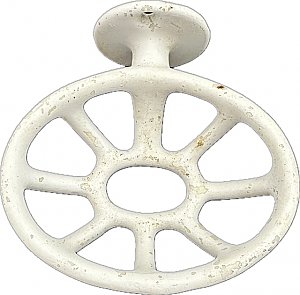 Antique Enameled Cast Iron Wall Mount Soap or Sponge Dish