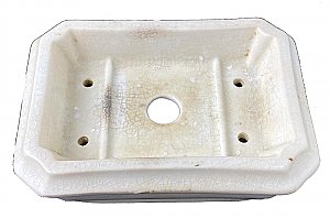 Antique Coxon & Co. White Ironstone Soap Dish - Circa 1865