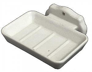 Antique White Porcelain Wall Mounted Soap Dish - Circa 1920