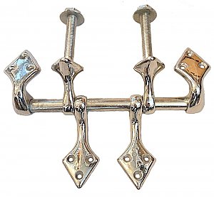 Antique Polished Nickel Plated Toilet Seat Hinge Set - Circa 1910