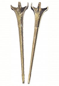 Antique Nickel Plated Console Sink Leg Pair - Circa 1920