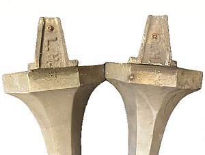 Antique Nickel Plated Console Sink Leg Pair - Circa 1920