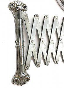 Antique Large Nickel Plated Beveled Shaving Mirror